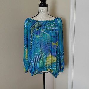 JM Collection off the shoulders long sleeve blouse